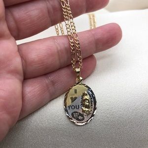 18k Gold Filled Virgin Guadalupe/Virgin Mary Chain